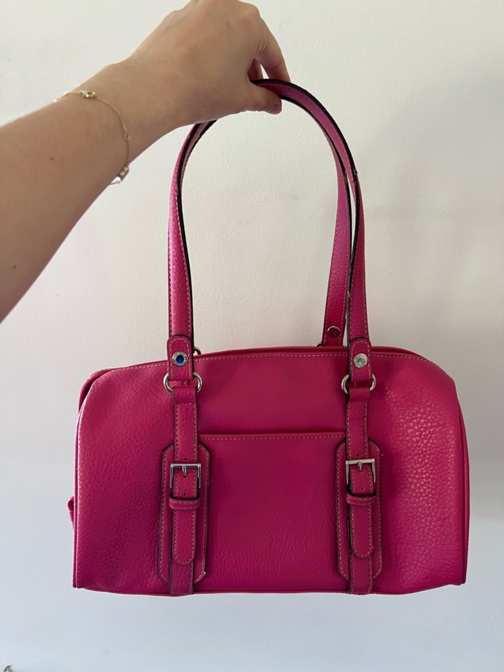 LIZ CLAIBORNE Pink Leather Shoulder Bag